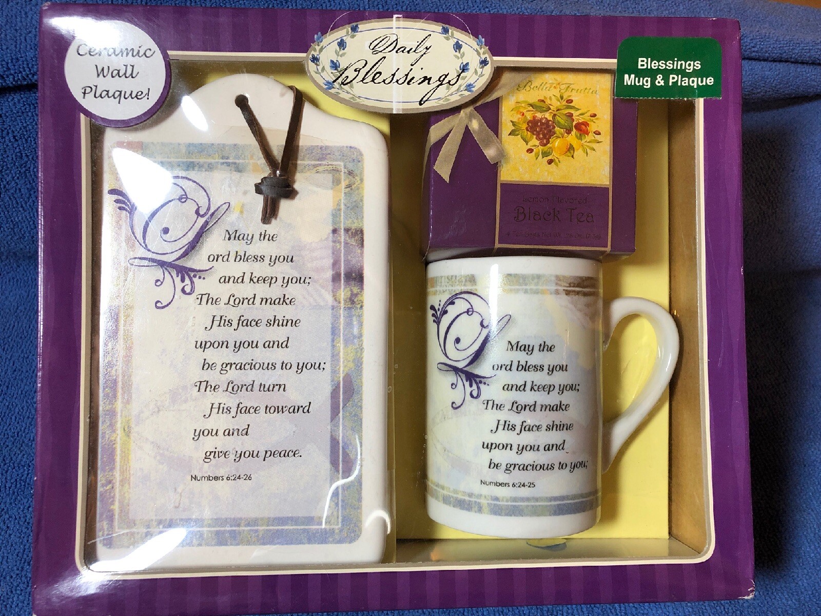 Daily Blessing and Plaque Gift Set with Ceramic Mug