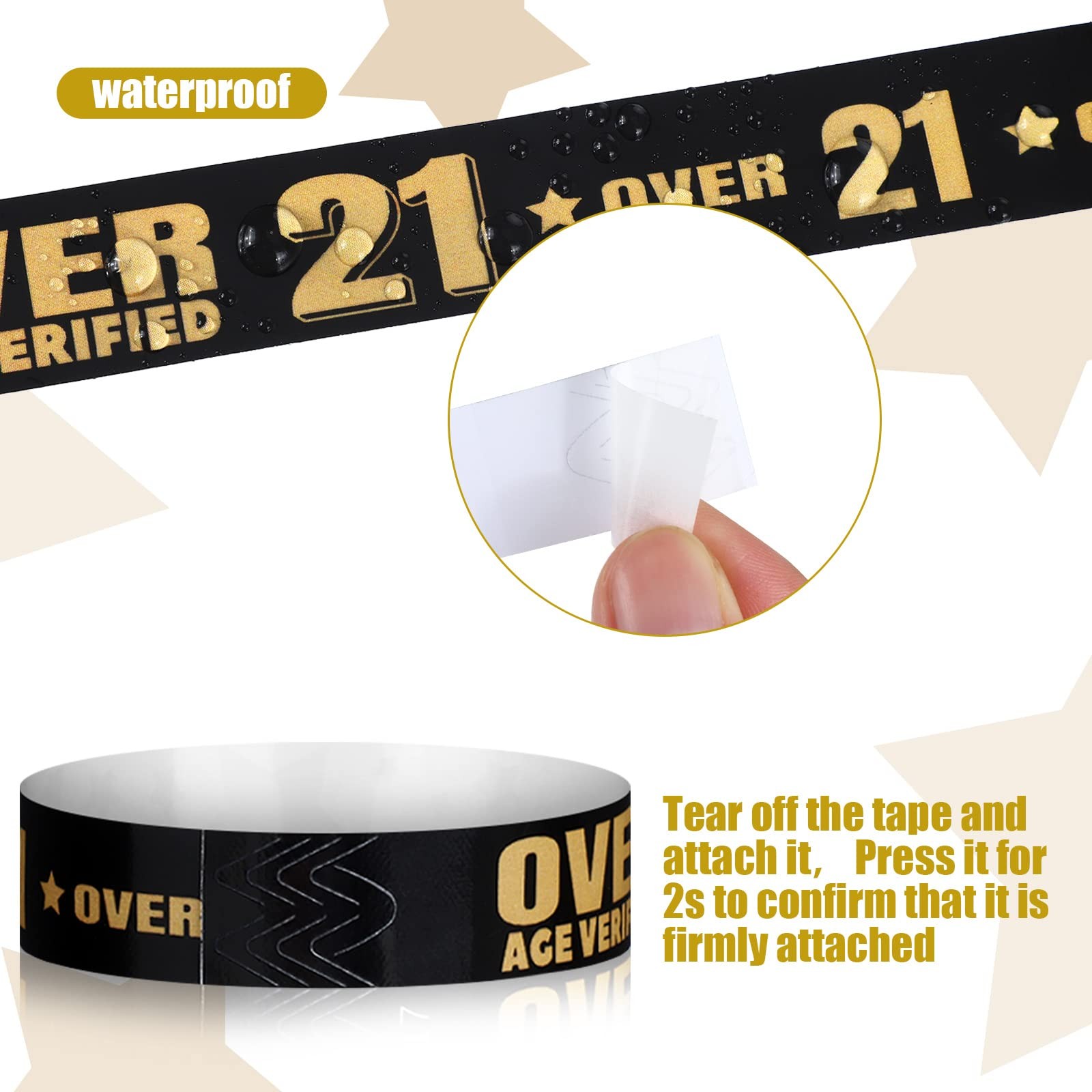 600 Pcs over 21 Wristbands for Events Colored Waterproof Wrist Bands Paper Wrist