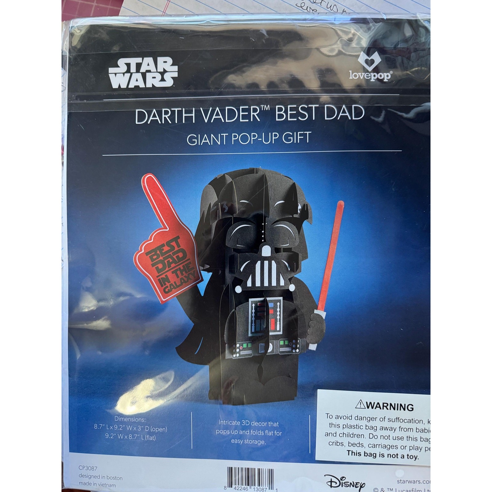Star Wars™ Darth Vader™ ‘Best Dad’ Giant Pop-Up Gift