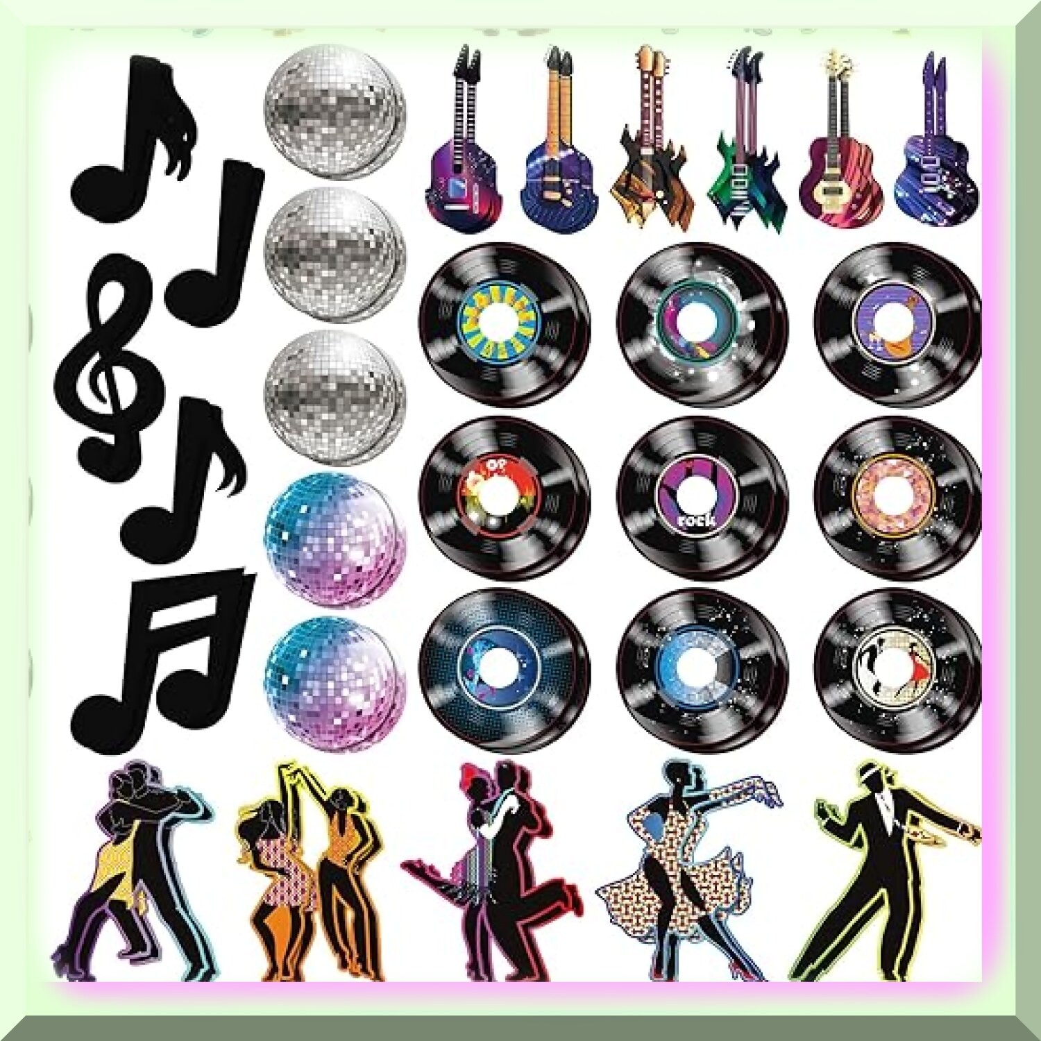 Music Notes and Disco Ball Party Decorations Set