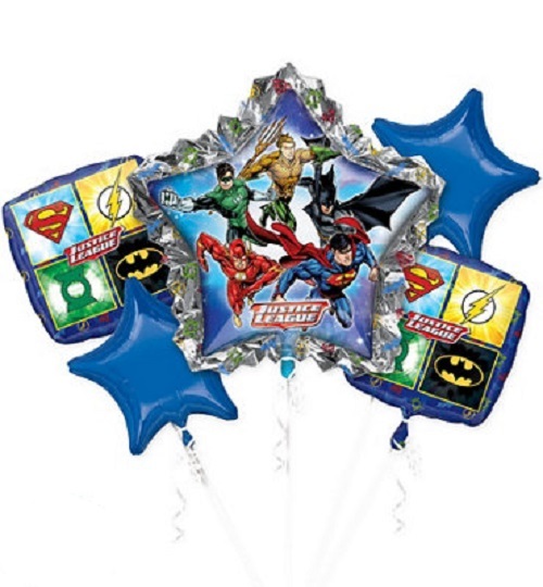 Justice League Birthday Party Balloon Bouquet 5 PCS