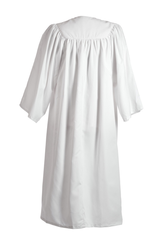 Choir Robe White Zip Gown Mens Priest Preacher Church Flat Pleat Graduation Lady