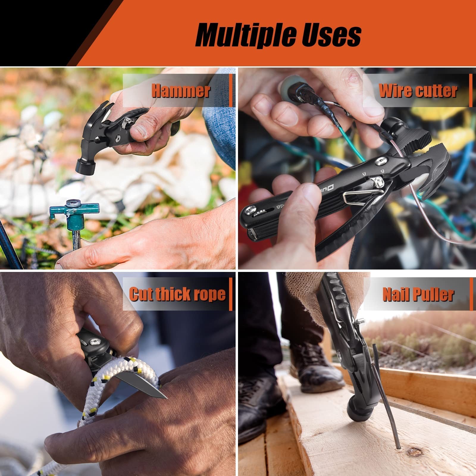 Gifts for Men 12 in 1 Hammer Multitool, Father’ s Day Gifts from Daughter, Hu…