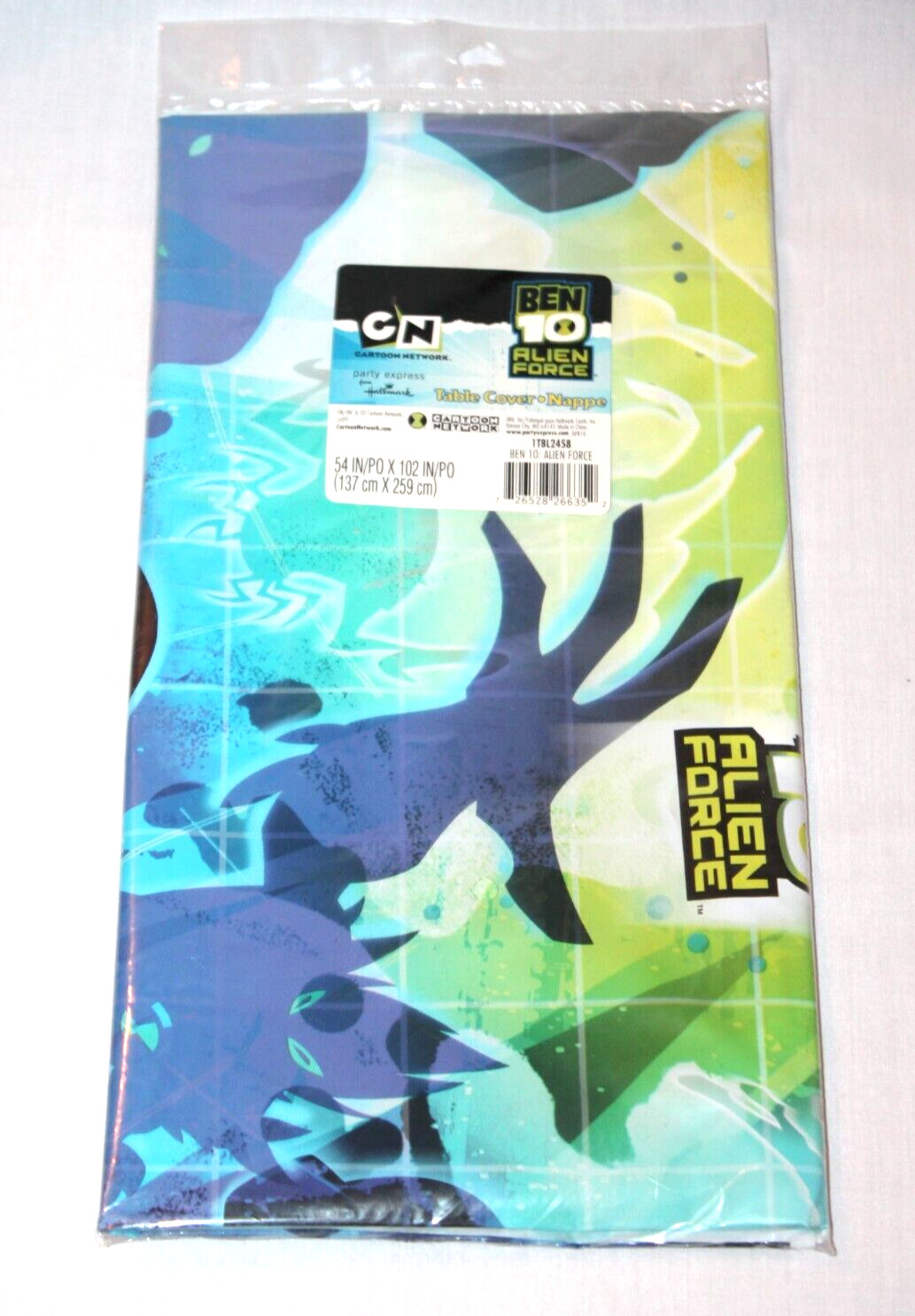 NEW IN PACKAGE BEN 10 ALIEN FORCE TABLECOVER 54″ X102″ PARTY SUPPLIES