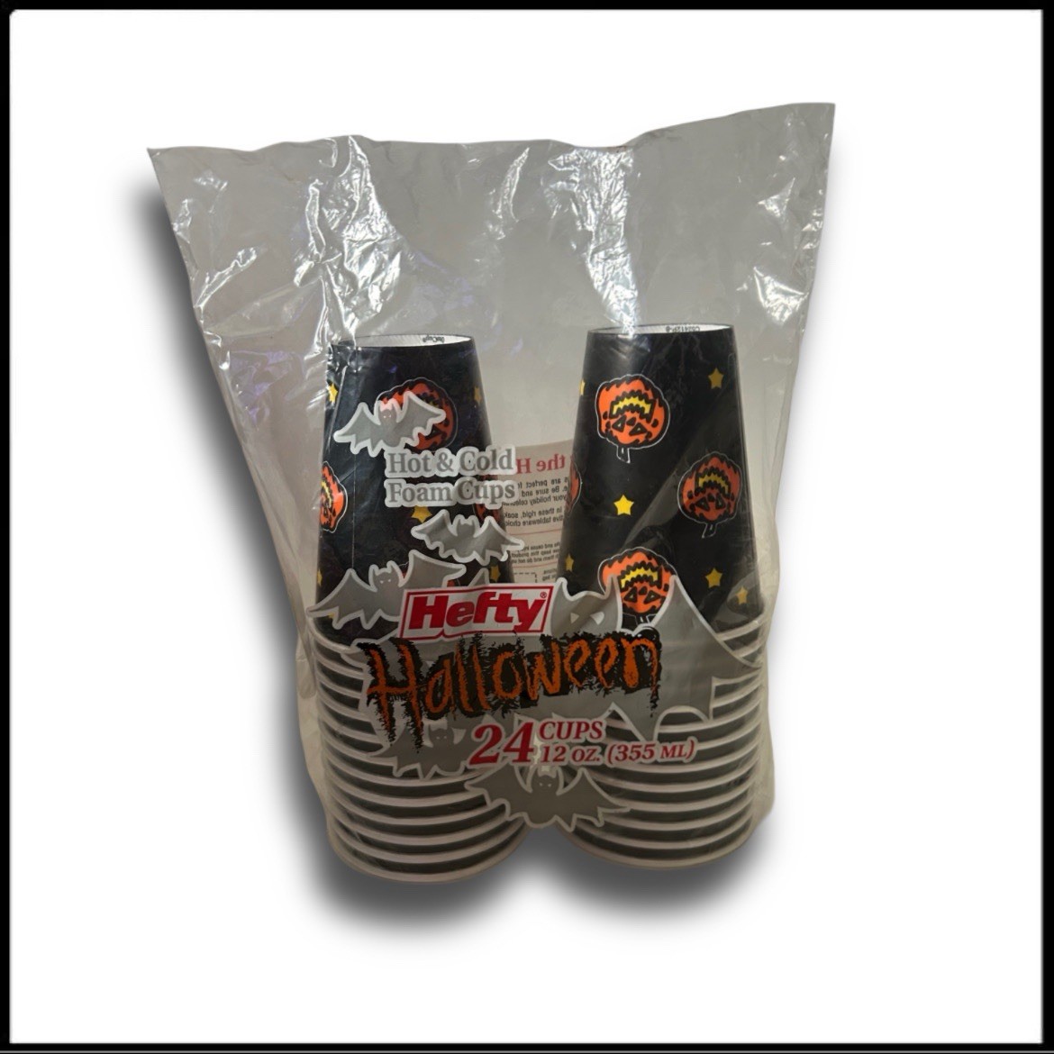 Vintage 2000 Hefty Halloween Pumpkin Cups 24 Made In USA 90’s Party Cup