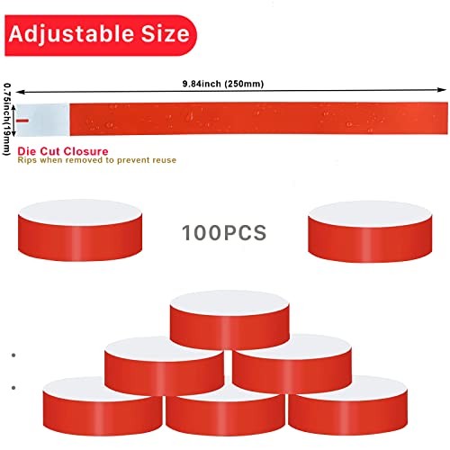 Paper Wristbands for Events, Party Wristbands for Events, Event Bracelets Red