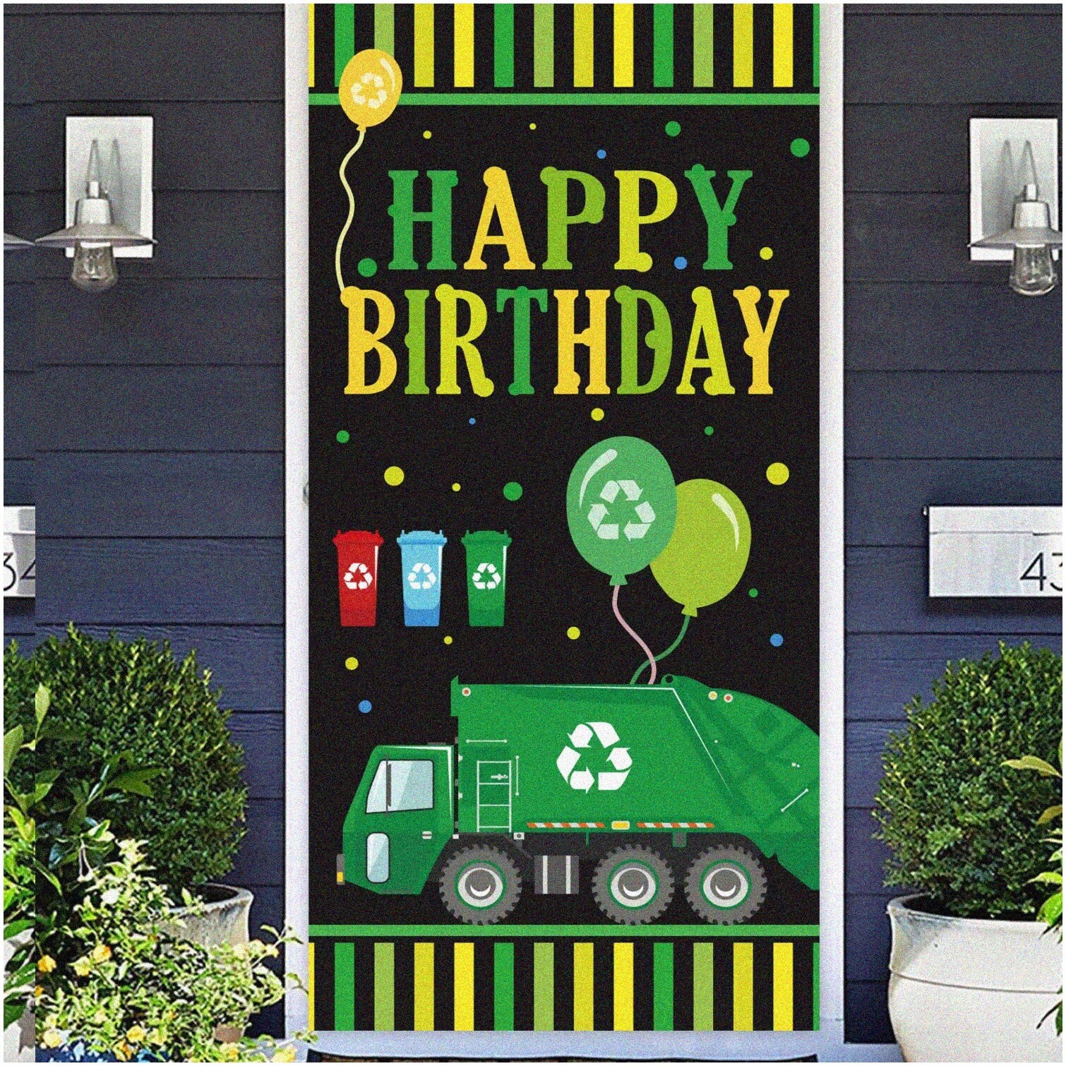 Trash Truck Birthday Party Decor Banner