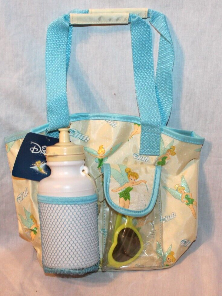 NEW WITH TAGS DISNEY TINKERBELL TOTE BAG WITH SUNGLASSESS 9″ X 9″