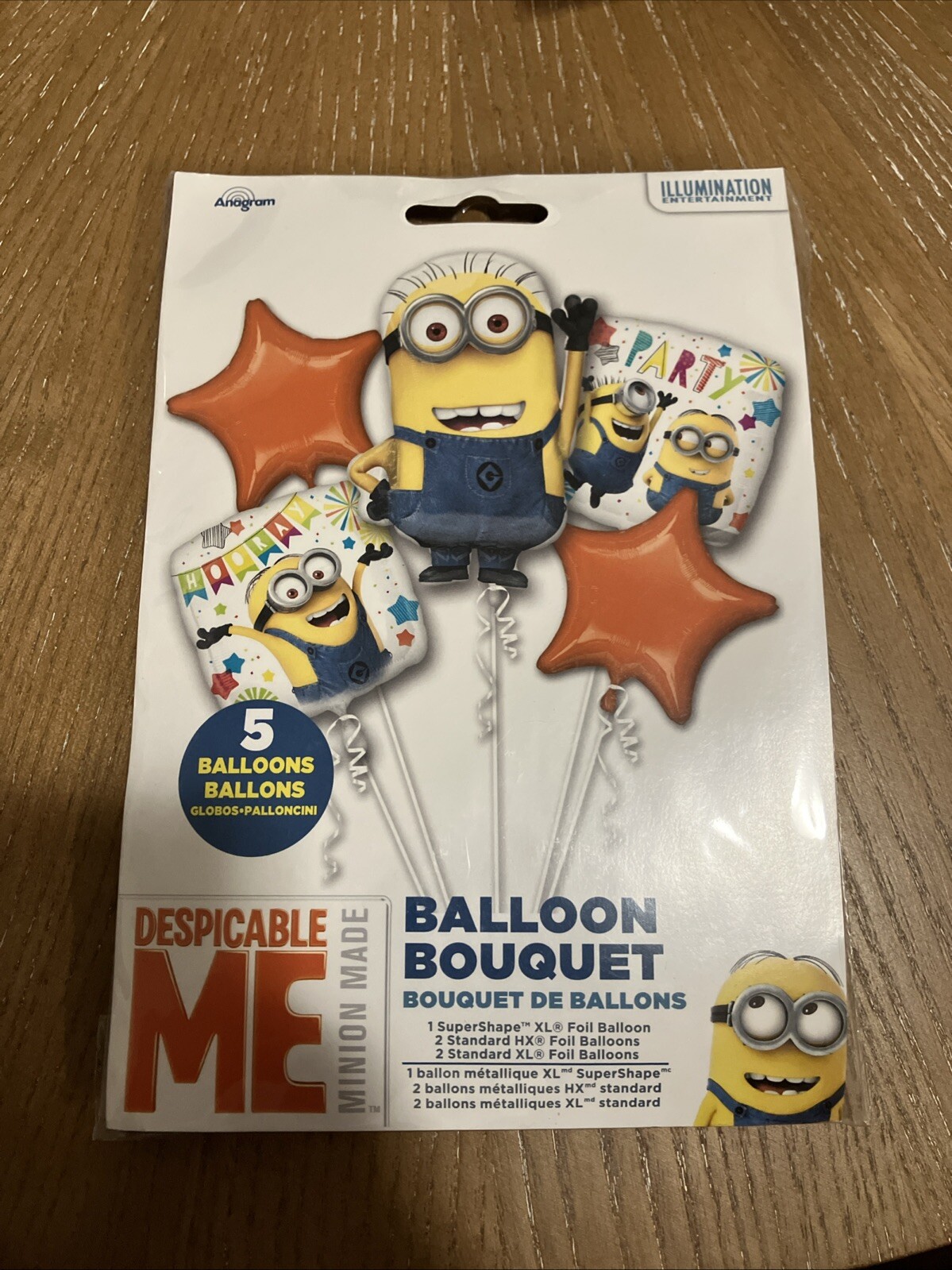 Despicable Me Minion Made Party Balloon Bouquet 5 Pieces