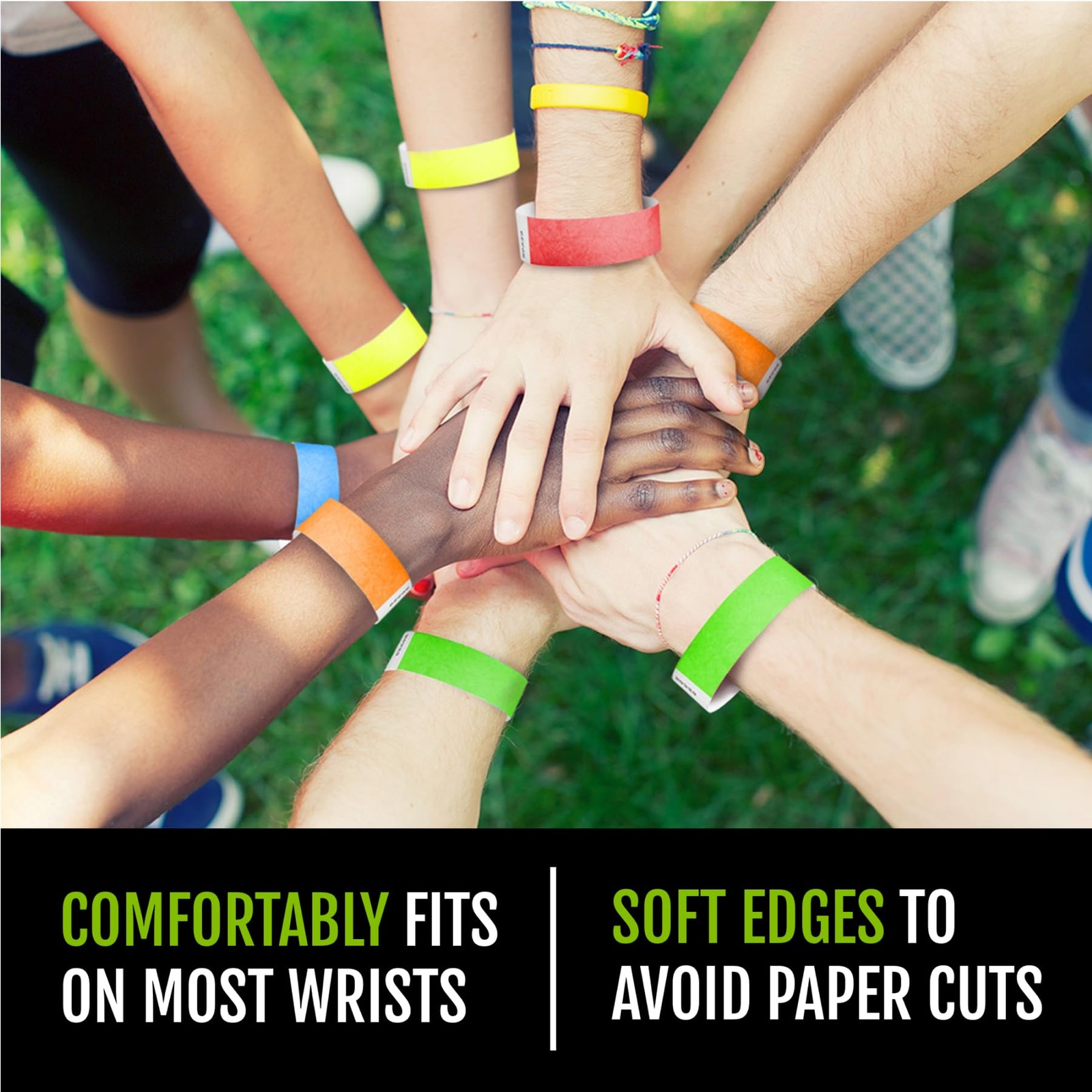 500 Tyvek Wristbands for Events – 500 Count, 5-Color Variety Pack – Tamper-Proof