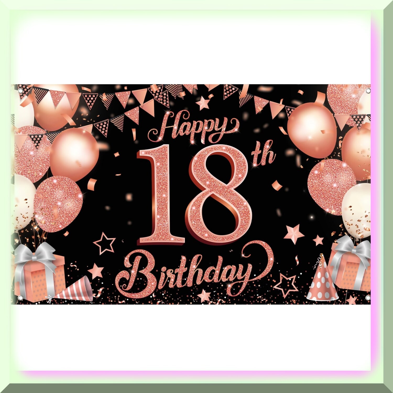 Rose Gold 18th Birthday Celebration Banner