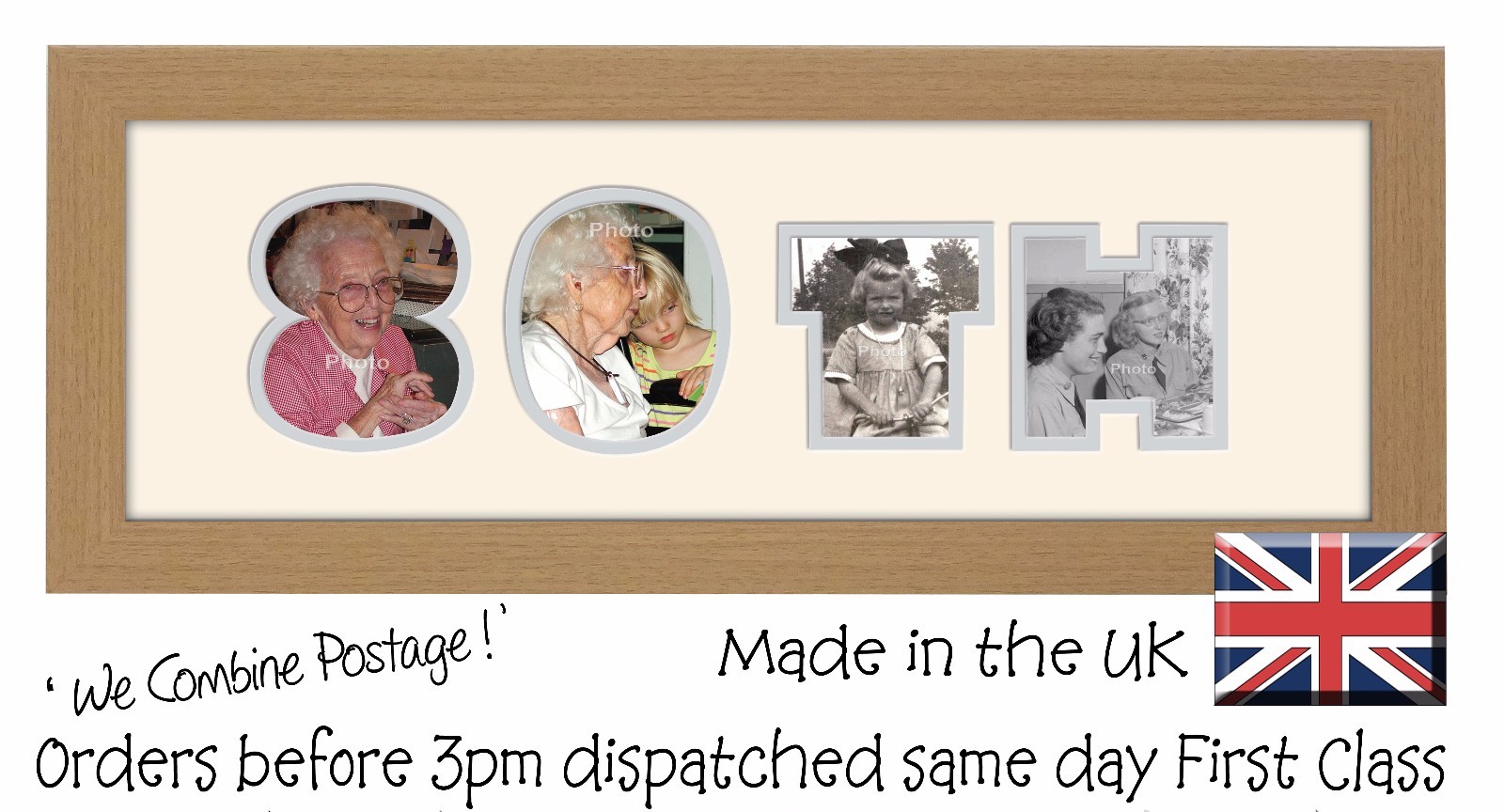 80th Birthday Photo Frame Name Frame Picture Gift Photos in a Word