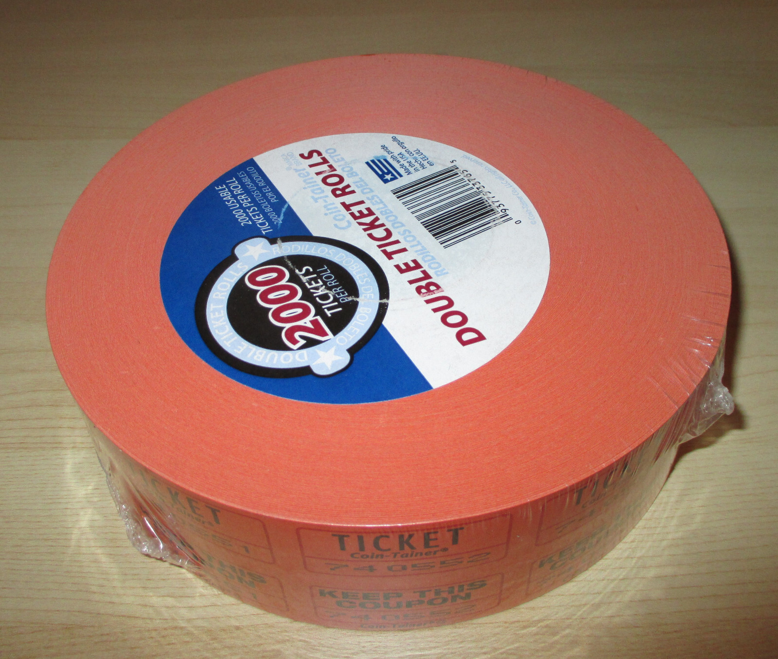 Roll of 2000 Double Stub Tickets Door Prize Raffle 50/50 Carnival Events