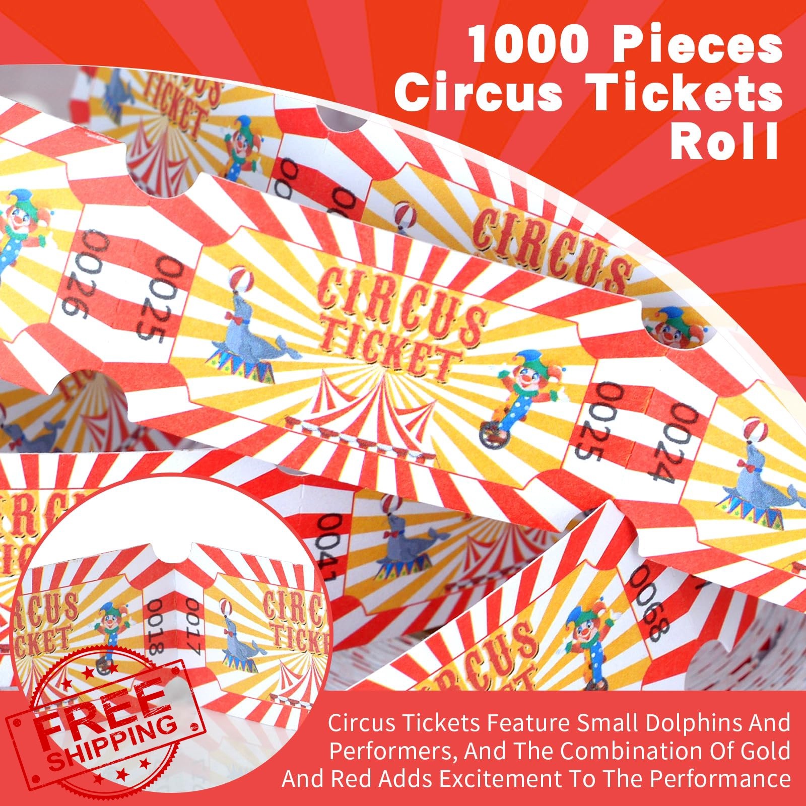 DOSTATNI Circus Tickets 1000 Pcs Roll