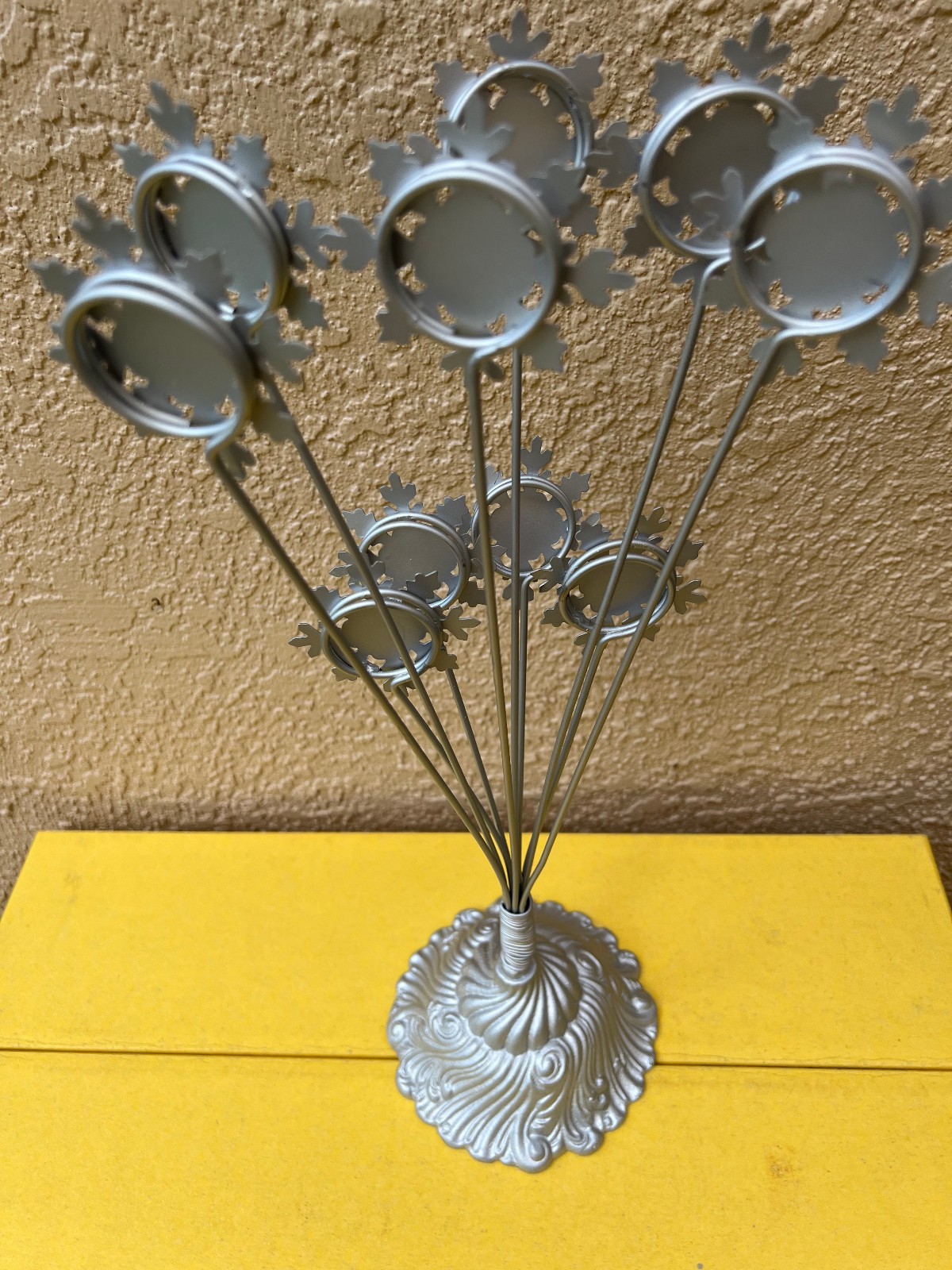 New-Metal Greeting Card, Photo Display Tree, Notes, Office, Tabletop, Snowflakes