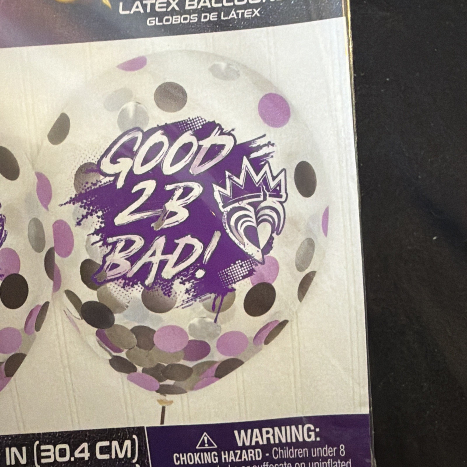 Descendants 6 Latex Confetti Party Celebration Balloons Clear – 12″ Pack of 12