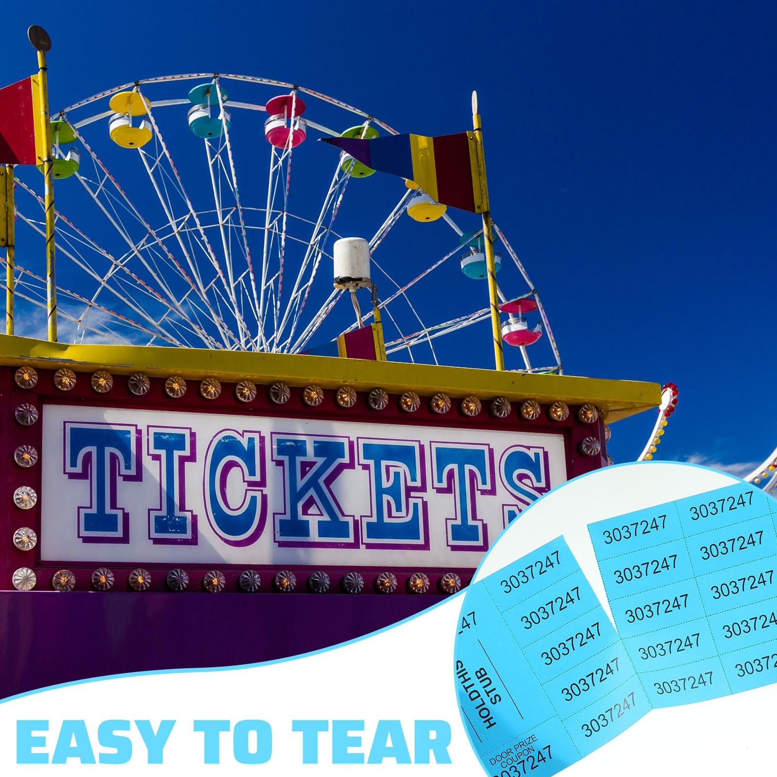504 Sheets Raffle Tickets Lake Blue 20 Bid Numbers Per Sheets
