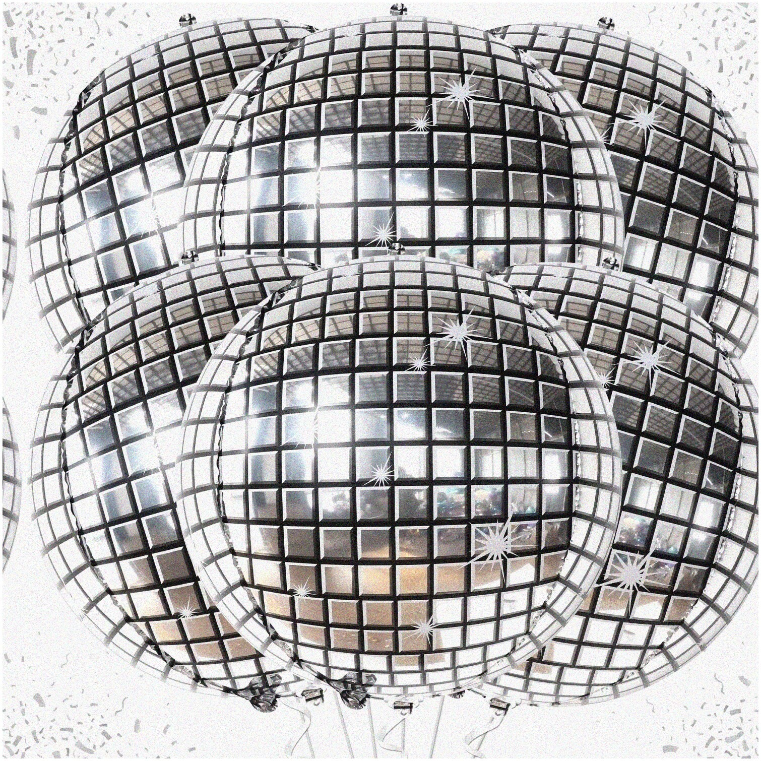 Silver Disco Ball Decorations 22 Inch 6 Pack