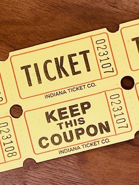 Vintage raffle tickets for crafts and junk journals (25 double tickets)
