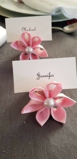 4x Handmade Napkin Rings Place Card Holder Easter Baptism Wedding Baby Shower