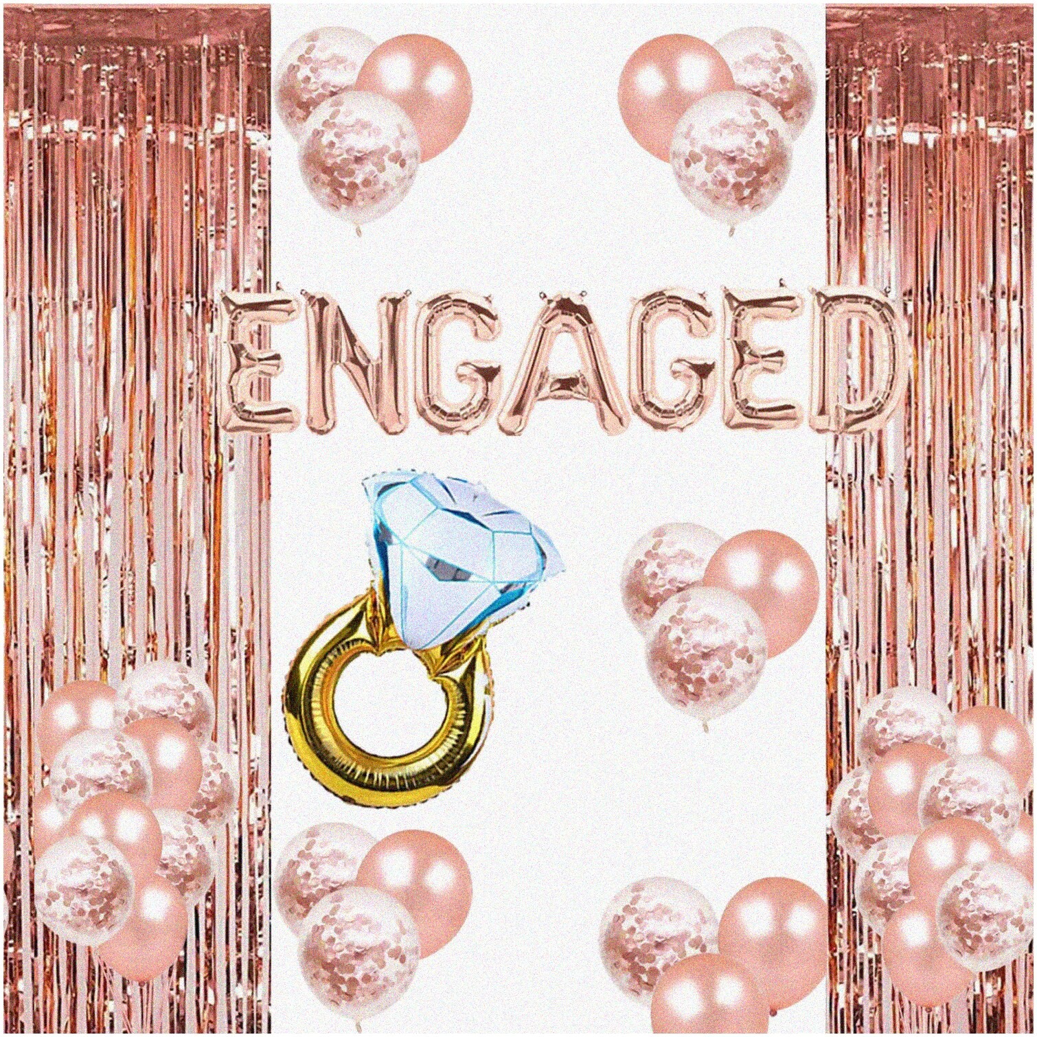 Celebration Kit with Rose Gold Balloons and Bride Banner