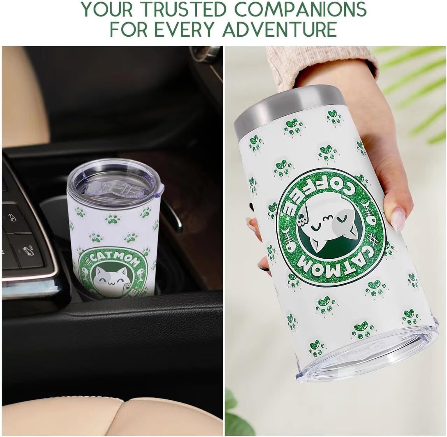Cat Mom Gifts, Cat Lover Gifts for Women, 20 OZ Tumbler & Canvas Tote Bag – F…
