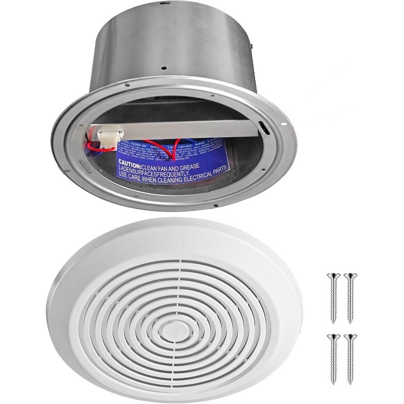 V2262-50 7 Inch Bathroom Exhaust Fan, 50 CFM Quiet Ceiling Vent Fan, 1.0 Sones L