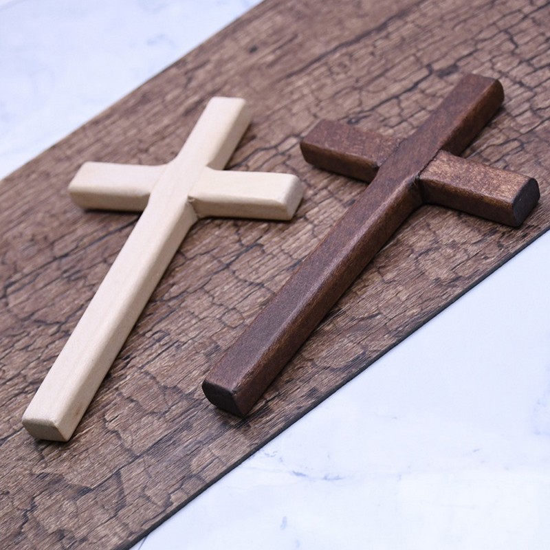 Christian Wooden Cross 12cm(4.7in) Hanging Wall Large Long Crucifix Two CoTTWO