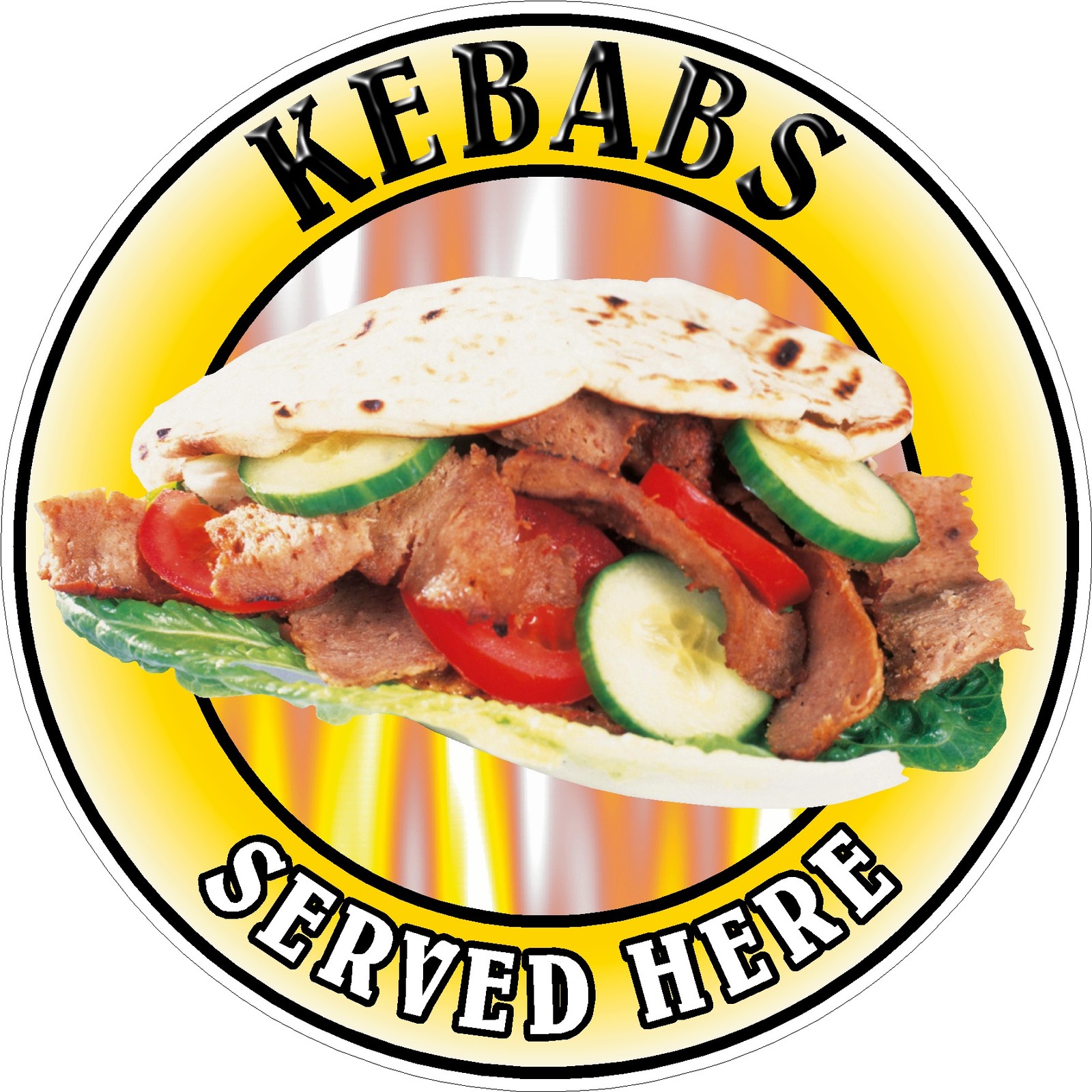 KEBABS Sticker Printed Food, Catering, Cafe Restaurant