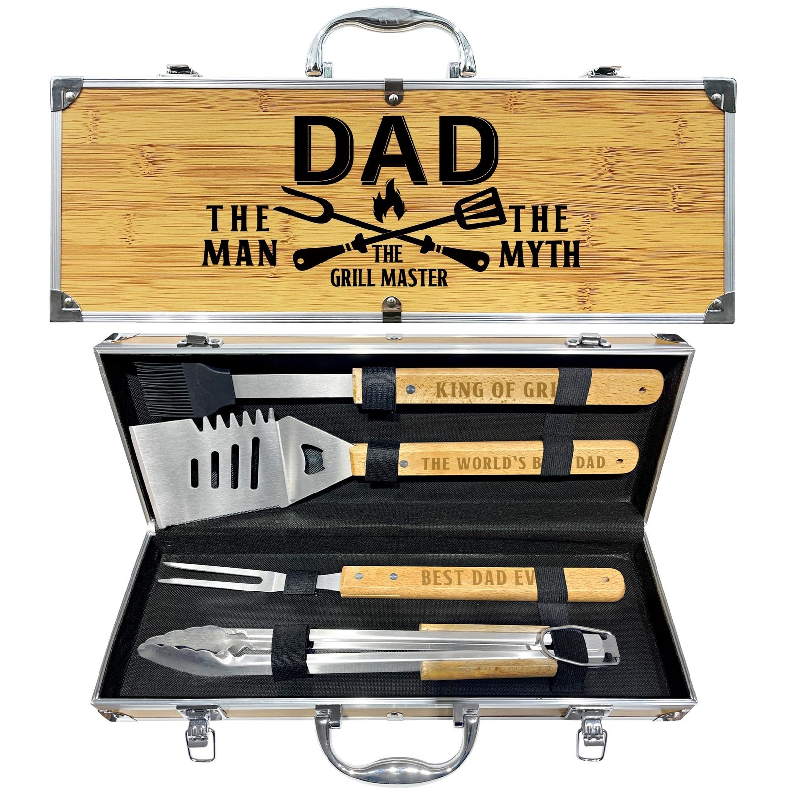 Dad Gifts from Daughter Fathers Day Heavy Duty Wooden BBQ Grilling Accessorie…