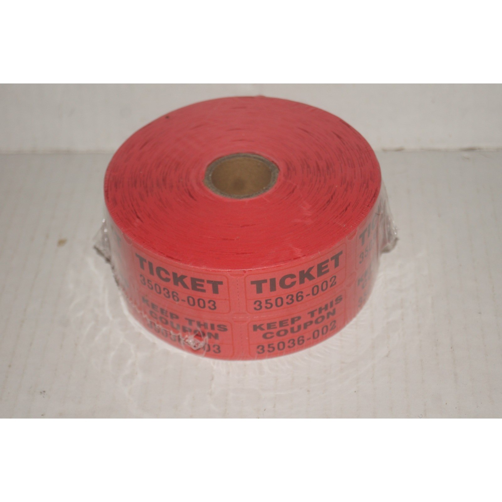 Roll of 2000 Red Double Stub Raffle Tickets Split the Pot 50/50 NEW