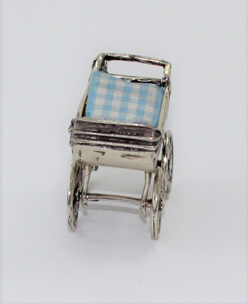 Baby Birth Favor Baby Stroller in Vintage Silver New