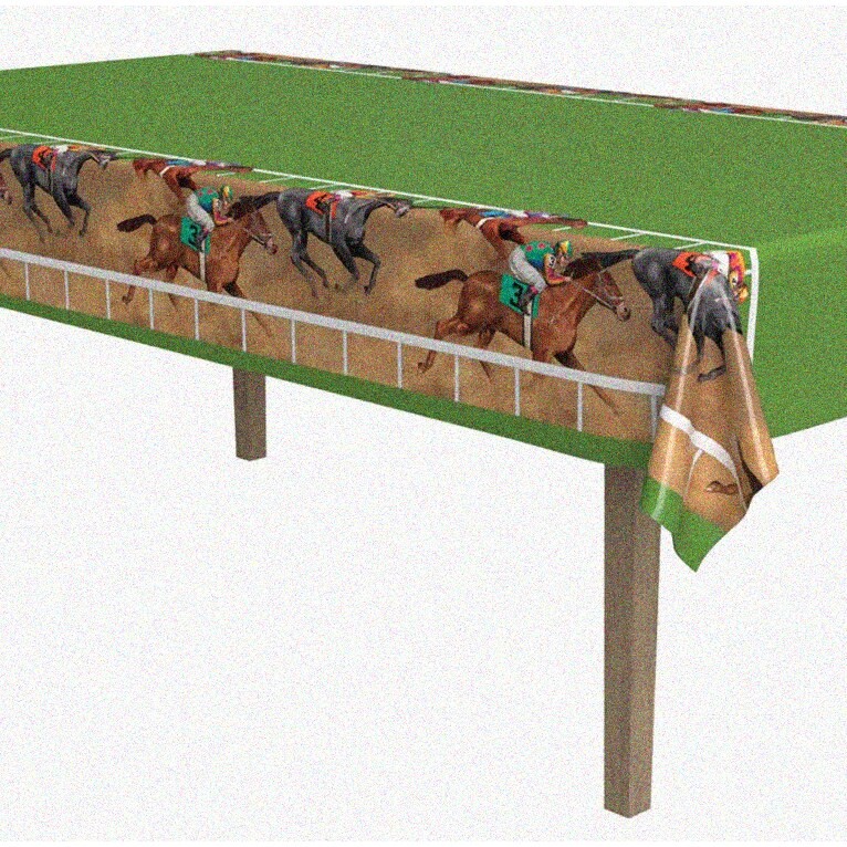 Derby Day Plastic Tablecloth 54×108 inches