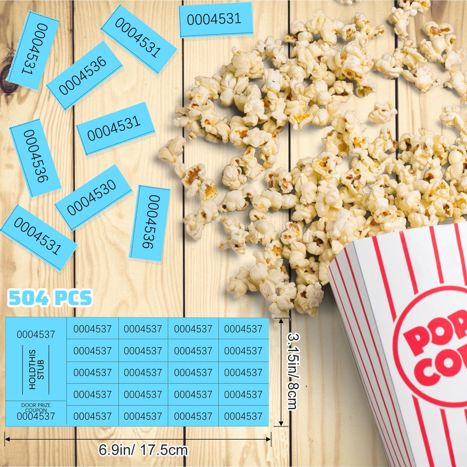 504 Sheets Raffle Tickets Lake Blue 20 Bid Numbers Per Sheets