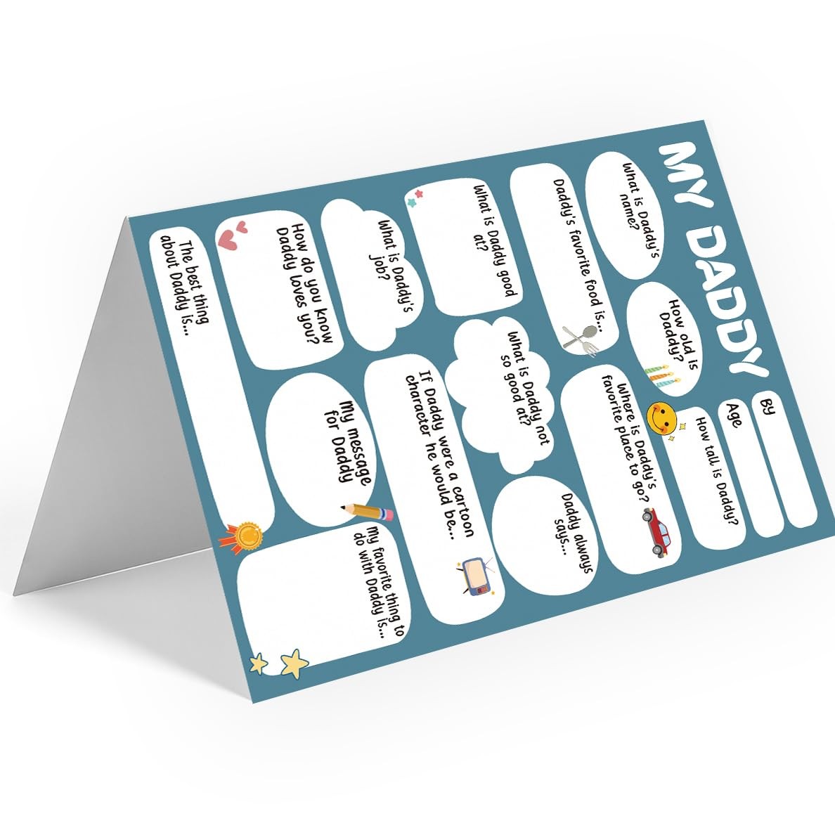 WowBefun Funny Fathers Day Card & Gifts from Kids | Happy 5×7 inches, J Style