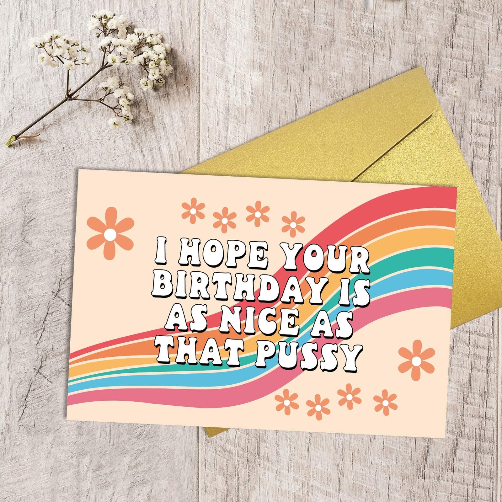 Qiliji Funny Birthday Card for Wife 8 inches x 5.3 inches, Dirty