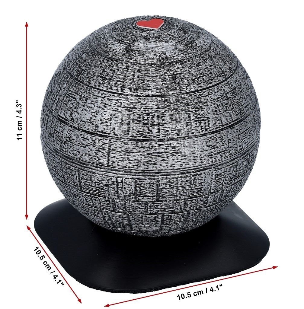 Sphere Cremation Urn Like A Death S. Cremation Urn With Red Heart. Star urn