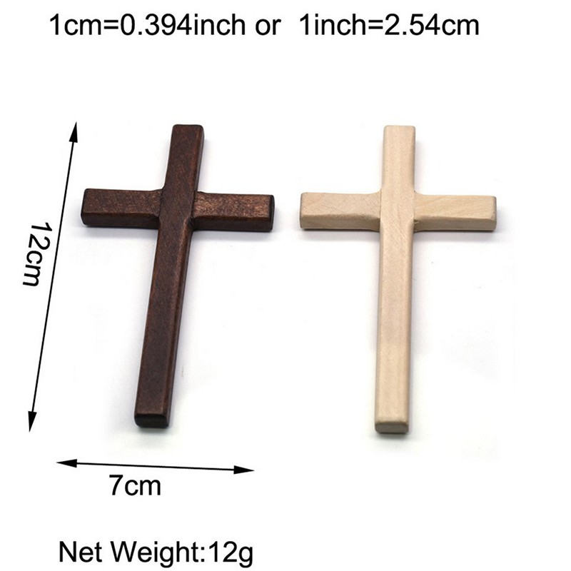 Christian Wooden Cross 12cm(4.7in) Hanging Wall Large Long Crucifix Two CoTTWO