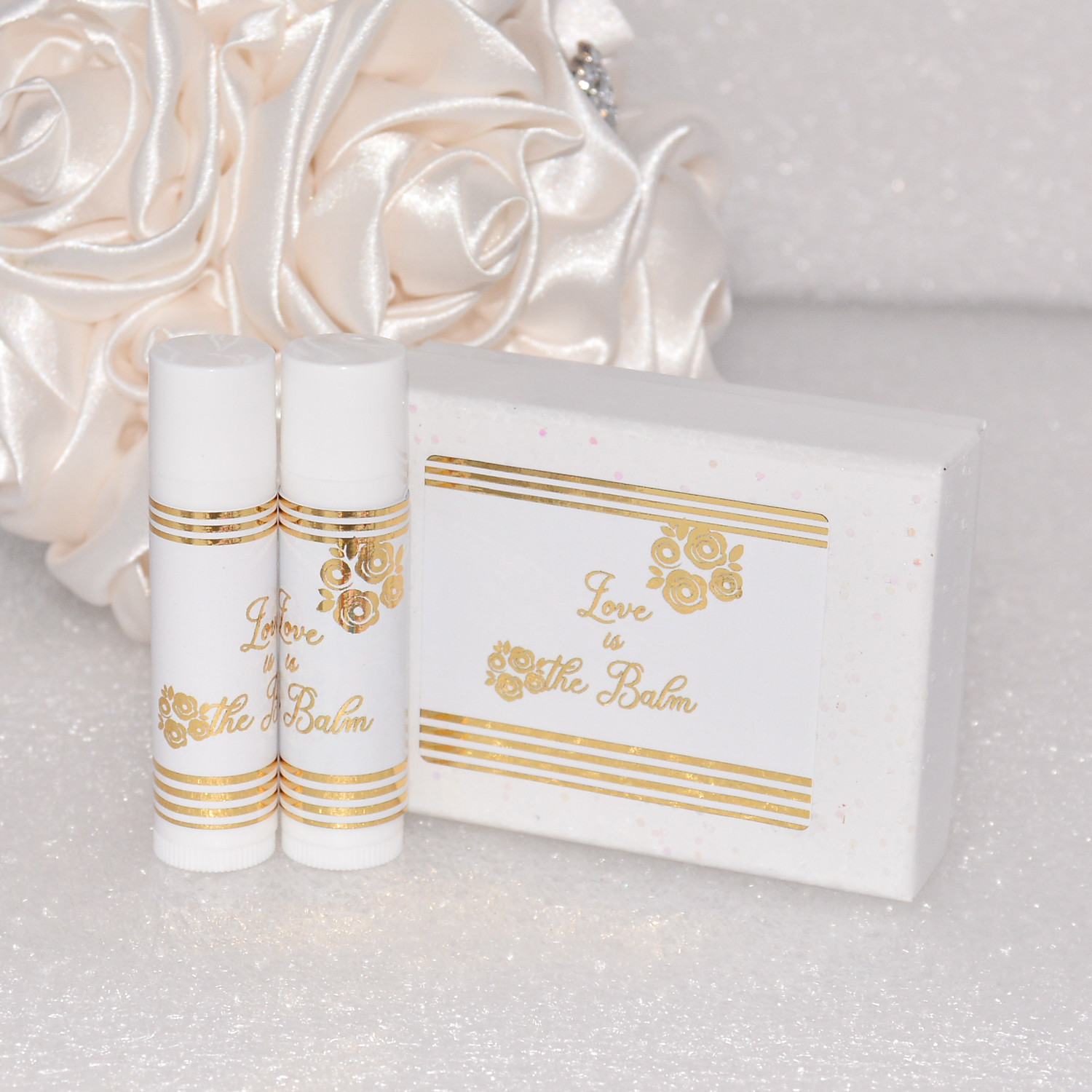 45 Vintage Bridal Shower Foil Labels, Lip Balm Labels