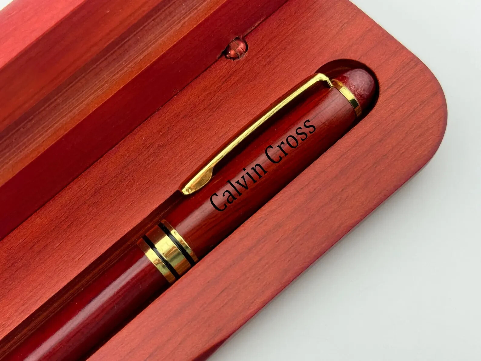 Personalized Bamboo Wood Ballpoint Pen Executive Custom Engraved Christmas Gift