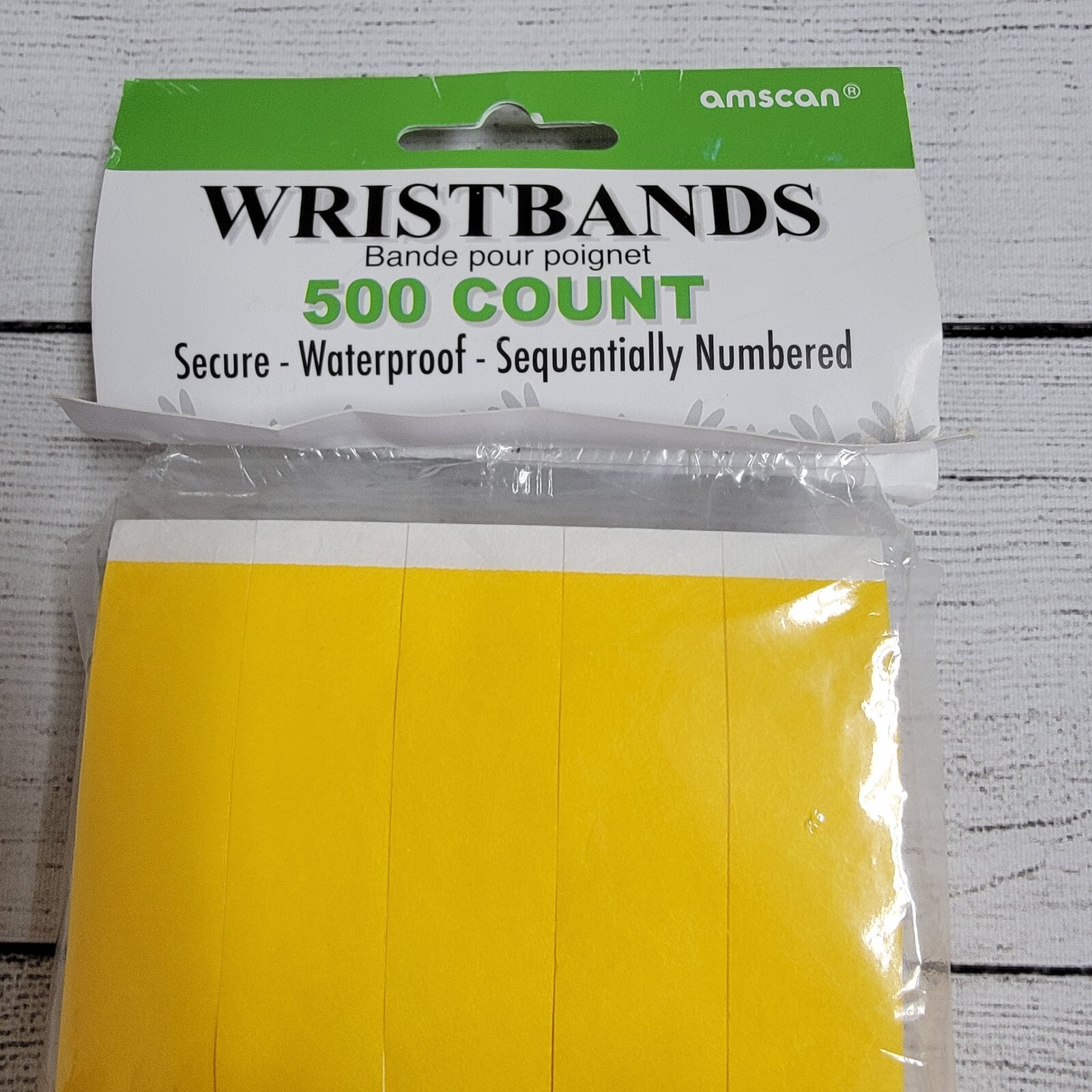 Amscan Event Wristbands 500 Count Tyvek Yellow Identification Bracelets Numbered