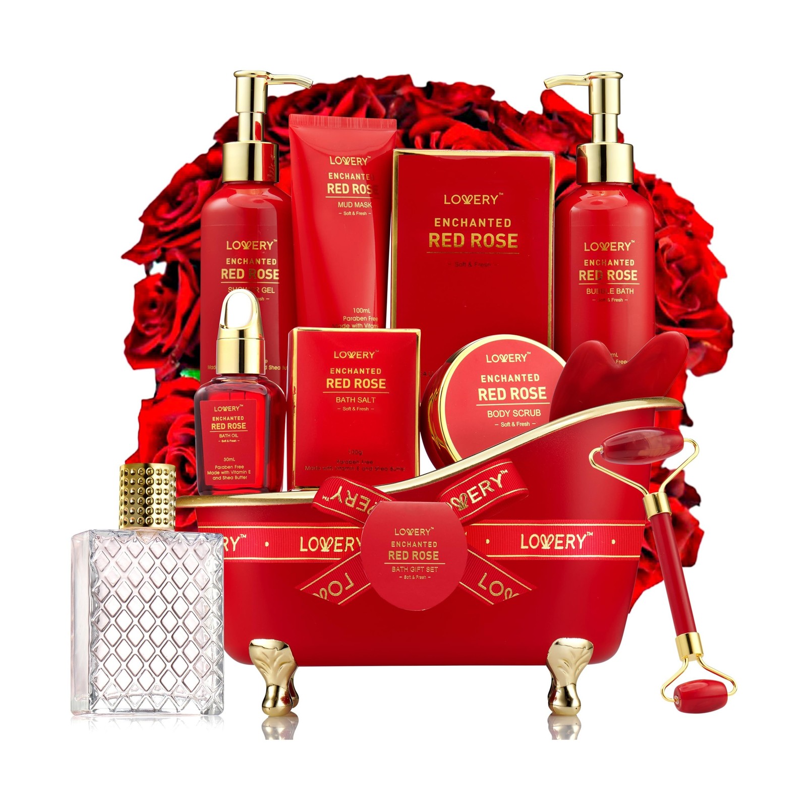 Anniversary Gifts for Her, Red Rose Spa Gifts for Women, Bath and B… Fast Ship