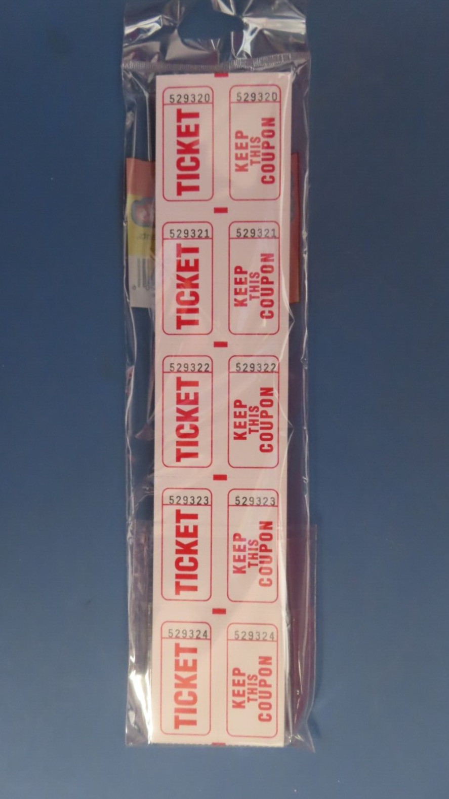 Raffle Tickets 400 ct. Flat Double Stub 50/50 Keep This Coupon Carnival Festival