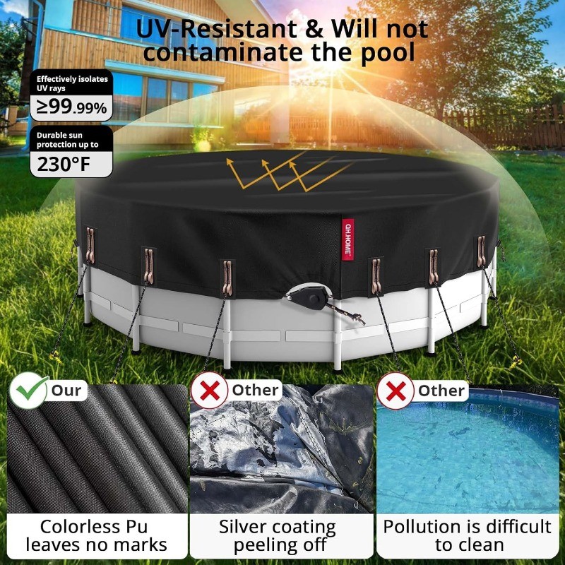 18 Ft Round Winter Pool Cover with Fast Tightening Patented Ratchet,Pool Covers