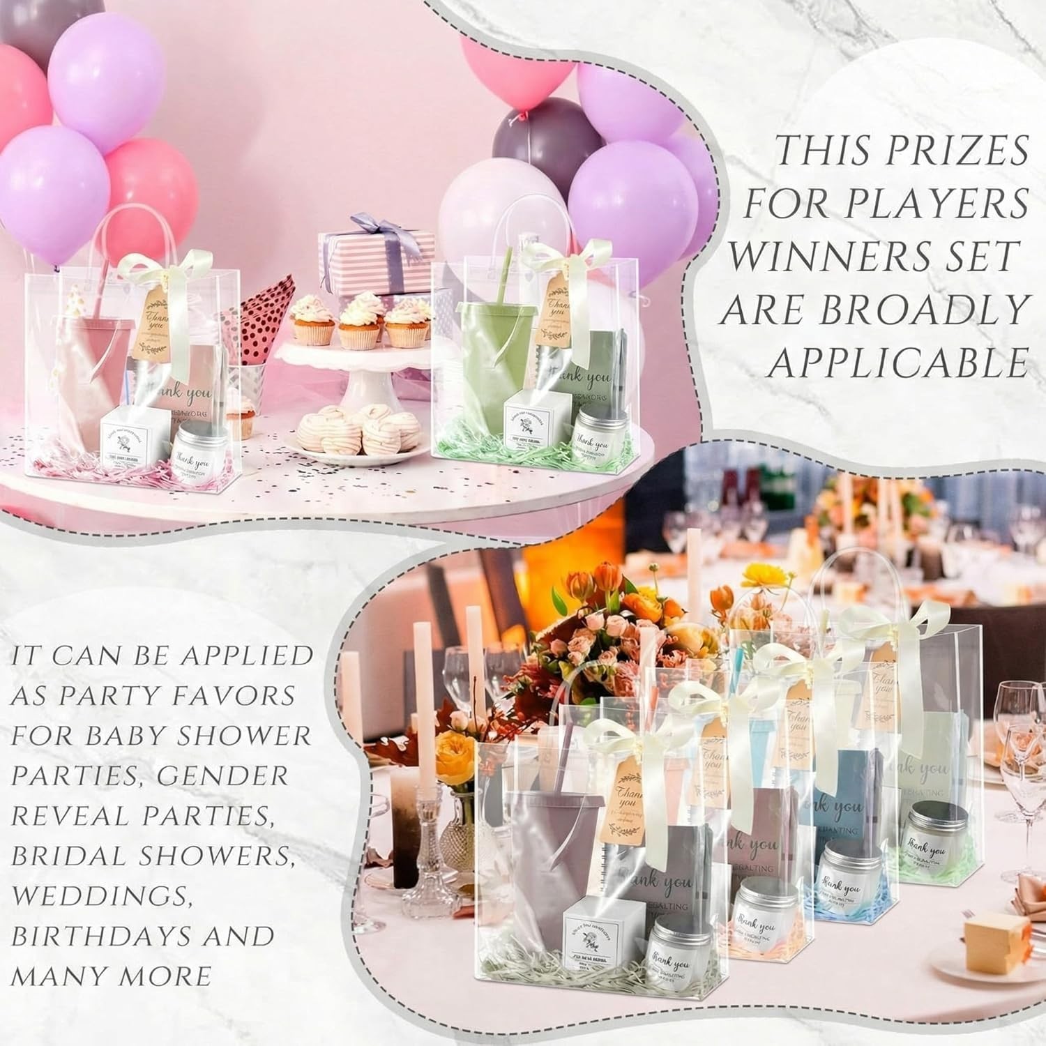 All-In-One Bridal Shower Prize Set: 6 Tumblers, Notebooks and Scented Candles