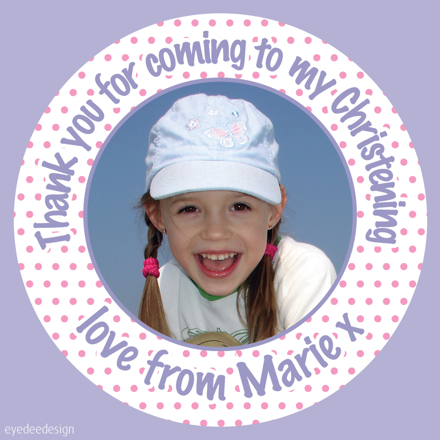 Personalised Girls Christening Birthday Party Thank you Stickers Labels – N435