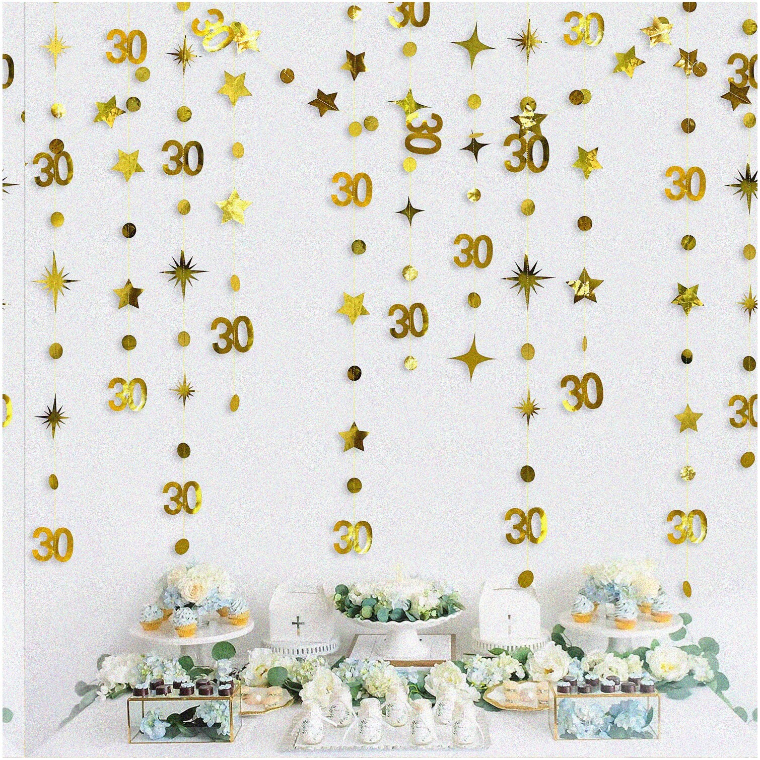 30th Birthday Metallic Garland Set