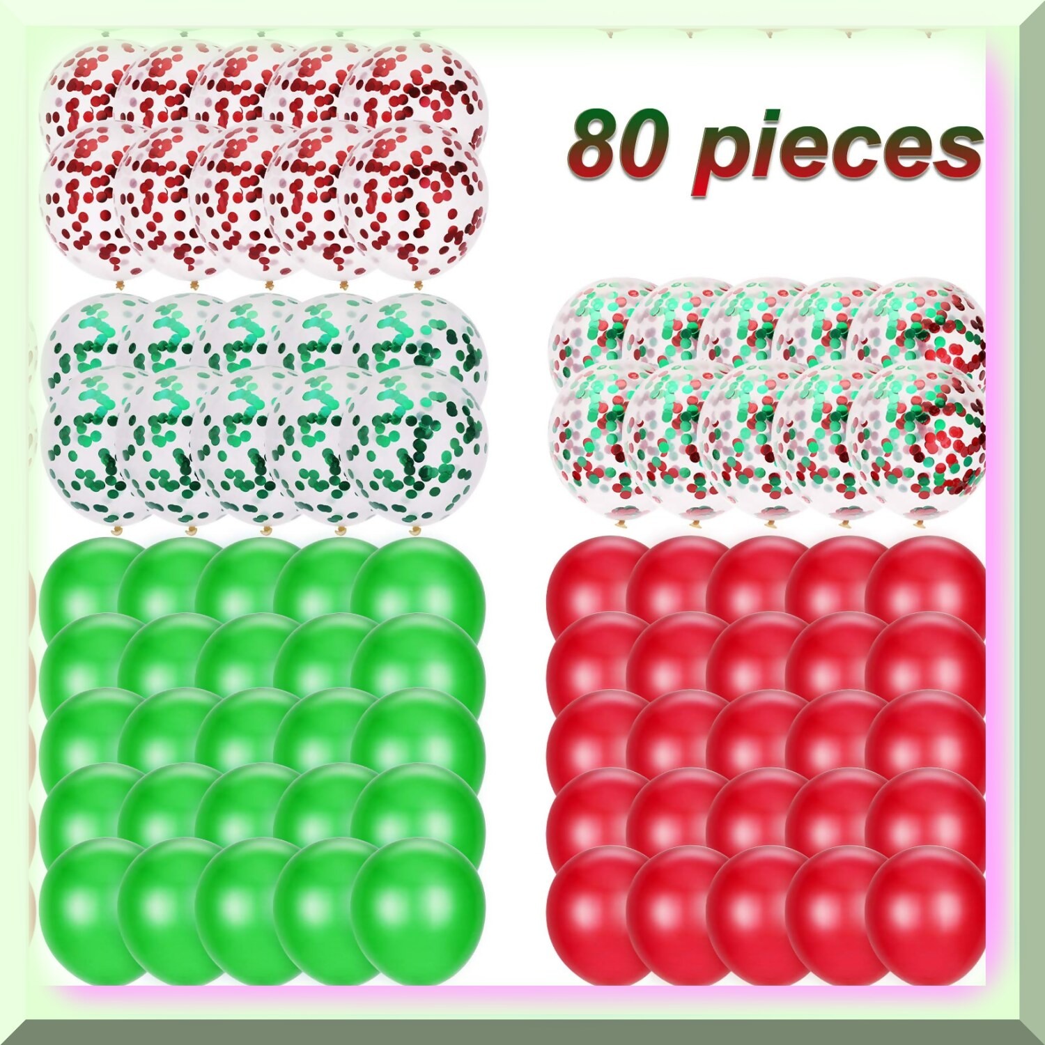 80-Piece Confetti Latex Balloons for Celebrations