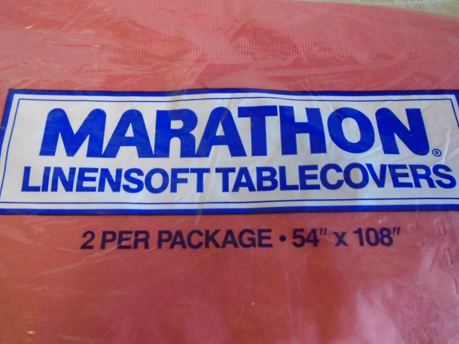 Vintage Marathon Tablecloth Paper linensoft 54x 108 2 pack sealed red Christmas