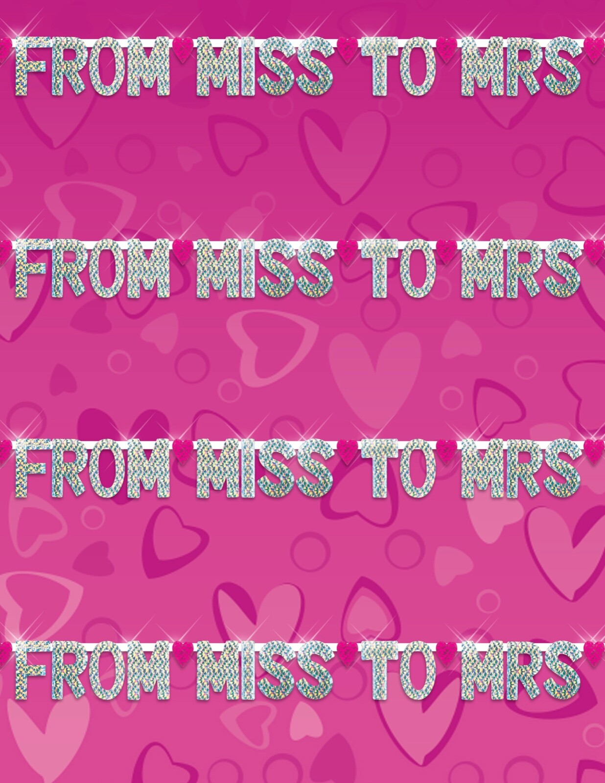 Pipedream Bachelorette Party Favor From Miss to Mrs Banner Iridescent PD6012-11